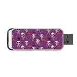 Background Halloween Pattern Pumpkin Skeleton Bat Portable USB Flash (One Side) Front