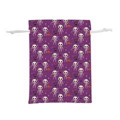 Background Halloween Pattern Pumpkin Skeleton Bat Lightweight Drawstring Pouch (l) by Ravend
