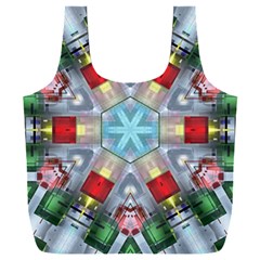 Geometric Symmetrical Symmetry Data Futuristic Full Print Recycle Bag (xxl) by Ravend