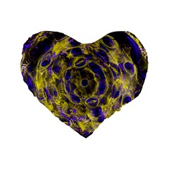 Fractal Glowing Kaleidoscope Standard 16  Premium Flano Heart Shape Cushions by Ravend