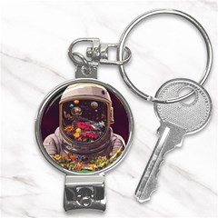 Astronaut Universe Planting Flowers Cosmos Jpg Nail Clippers Key Chain by Pakemis