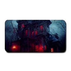 Haunted House Halloween Cemetery Moonlight Medium Bar Mat by Pakemis