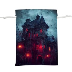 Haunted House Halloween Cemetery Moonlight Lightweight Drawstring Pouch (xl) by Pakemis