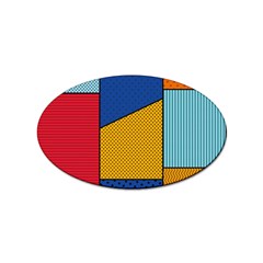 Dotted Colors Background Pop Art Style Vector Sticker Oval (100 Pack) by Pakemis