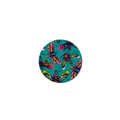 Vintage Colorful Insects Seamless Pattern 1  Mini Buttons by Pakemis