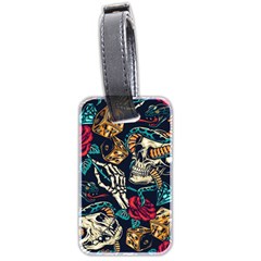 Vintage Art Tattoos Colorful Seamless Pattern Luggage Tag (two Sides) by Pakemis