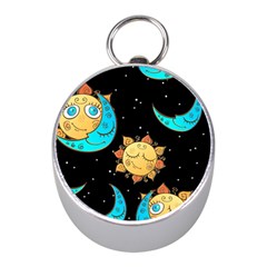 Seamless Pattern With Sun Moon Children Mini Silver Compasses by Pakemis