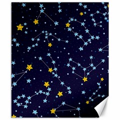 Seamless Pattern With Cartoon Zodiac Constellations Starry Sky Canvas 8  X 10  by Pakemis