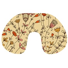 Seamless-pattern-with-different-flowers Travel Neck Pillow by Pakemis