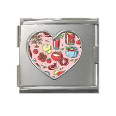 Tomato-seamless-pattern-juicy-tomatoes-food-sauce-ketchup-soup-paste-with-fresh-red-vegetables-backd Mega Link Heart Italian Charm (18mm) by Pakemis