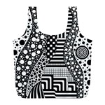 Black and white design Full Print Recycle Bag (L) Front