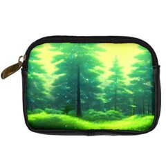 Anime Forrest Nature Fantasy Sunset Trees Woods Digital Camera Leather Case by Uceng