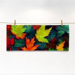Leaves Foliage Autumn Nature Forest Fall Hand Towel by Uceng