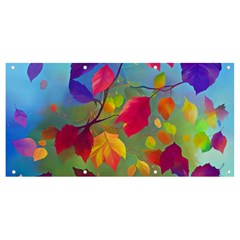 Leaves Foliage Autumn Branch Trees Nature Forest Banner And Sign 8  X 4  by Uceng