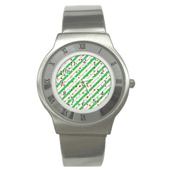 Christmas Paper Stars Pattern Texture Background Colorful Colors Seamless Stainless Steel Watch by Uceng