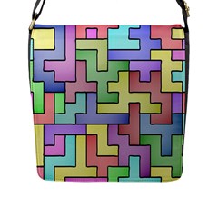 Colorful Stylish Design Flap Closure Messenger Bag (l) by gasi