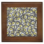 Gong Instrument Motif Pattern Framed Tile Front