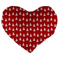 White Christmas Tree Red Large 19  Premium Flano Heart Shape Cushions by TetiBright