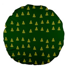 Green Christmas Trees Green Large 18  Premium Flano Round Cushions by TetiBright