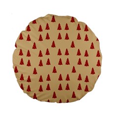 Red Christmas Tree Brown Standard 15  Premium Round Cushions by TetiBright