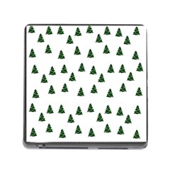 Green Christmas Trees White Memory Card Reader (square 5 Slot) by TetiBright