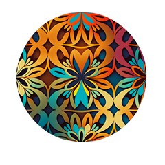 Orange, Turquoise And Blue Pattern  Mini Round Pill Box (pack Of 3) by Sobalvarro