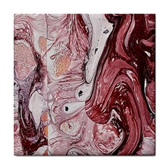 Cora; Abstraction Tile Coaster by kaleidomarblingart