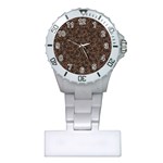 Random Abstract Geometry Motif Pattern Plastic Nurses Watch Front