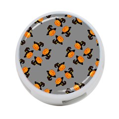 Pumpkin Heads With Hat Gray 4-port Usb Hub (two Sides) by TetiBright