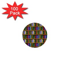 Books On A Shelf 1  Mini Buttons (100 Pack)  by TetiBright