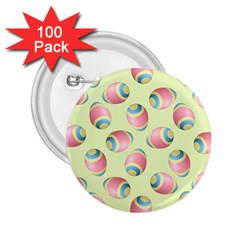 Colorful Easter Eggs Pattern Green 2 25  Buttons (100 Pack)  by TetiBright