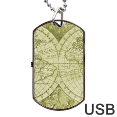 Vintage Mapa Mundi  Dog Tag Usb Flash (two Sides) by ConteMonfrey