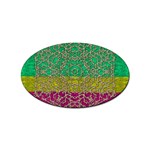 Rainbow Landscape With A Beautiful Silver Star So Decorative Sticker Oval (100 pack) Front