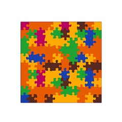 Retro Colors Puzzle Pieces                                                                        Satin Bandana Scarf by LalyLauraFLM