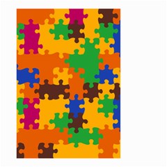 Retro Colors Puzzle Pieces                                                                        Small Garden Flag by LalyLauraFLM