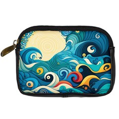 Waves Ocean Sea Abstract Whimsical (2) Digital Camera Leather Case by Jancukart