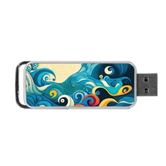 Waves Ocean Sea Abstract Whimsical (2) Portable Usb Flash (two Sides) by Jancukart