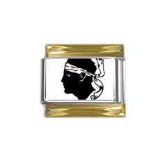 Corsica Flag Gold Trim Italian Charm (9mm) by tony4urban