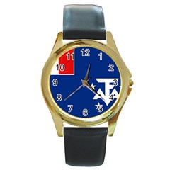 French Southern Territories Round Gold Metal Watch by tony4urban