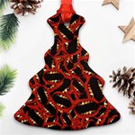 Ugly Open Mouth Graphic Motif Print Pattern Christmas Tree Ornament (Two Sides) Front