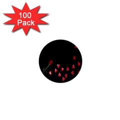 Valentine Day Heart Flower 1  Mini Buttons (100 Pack)  by artworkshop