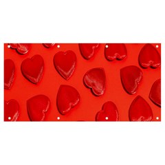 Valentine Day Heart Pattern  Banner And Sign 8  X 4  by artworkshop