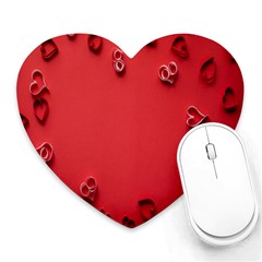 Valentine Day Logo Heart Ribbon Heart Mousepad by artworkshop