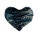 Water Sea Standard 16  Premium Flano Heart Shape Cushions Front