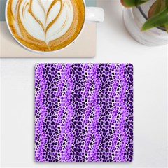 Purple Leopard  Uv Print Square Tile Coaster  by DinkovaArt