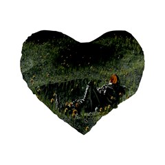 Amoled Standard 16  Premium Flano Heart Shape Cushions by artworkshop