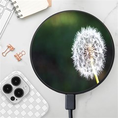 White Flower Wireless Fast Charger(black) by artworkshop
