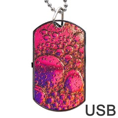Colorful Bubbles Abstract Art Dog Tag Usb Flash (one Side) by Jancukart
