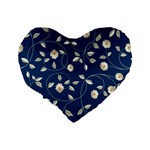 Flora Flower Flowers Nature Abstract Wallpaper Design Standard 16  Premium Flano Heart Shape Cushions Back