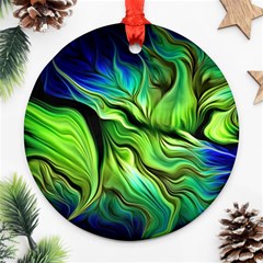 Fractal Art Pattern Abstract Fantasy Digital Ornament (round) by Jancukart